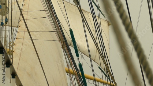 Fotografie sails and rigging of an old sailing ship