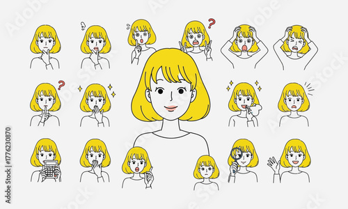 Expressive Woman A Diverse Collection of Emotional States and Reactions