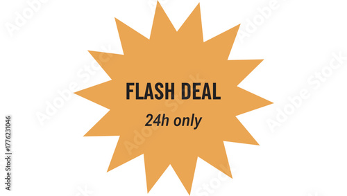 Limited time flash deal offer only lasts 24 hours vector illustration