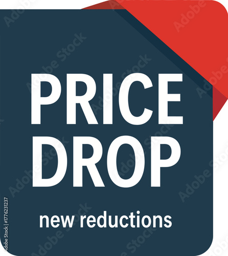 Price drop announcement for new product reductions and discounts  vector illustration 