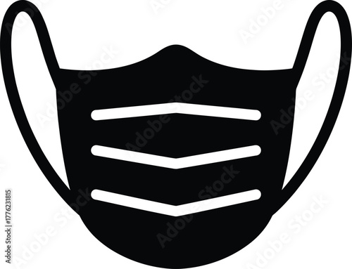 Medical face mask icon for virus protection and health safety