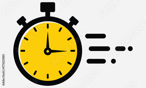 Fast Stopwatch Icon Indicating Speed and Quickness