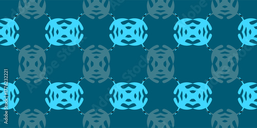 Basic RGBSeamless Geometric Abstract Teal Pattern. Modern Abstract Textile Design Background. Aqua and Dark Teal Modern Wallpaper Motif

. Decorative Geometric Repeating Surface Design