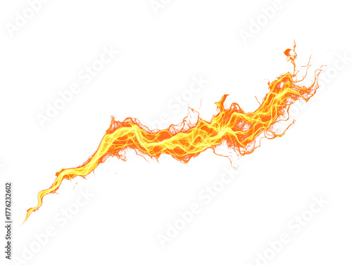 Canvas Print Vibrant orange and yellow fiery energy stream