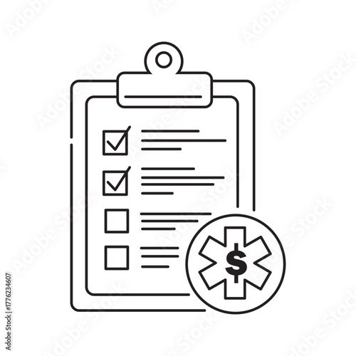 Medical Billing Checklist Healthcare Finance Insurance Form Patient Records Claims and Reimbursement Doctor Visit