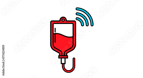 Smart IV Drip with Alert Signal for Hospital Monitoring Icon