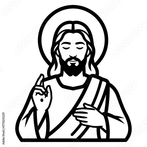 Jesus christ vector illustration drawing religious savior god christianity on transparent background