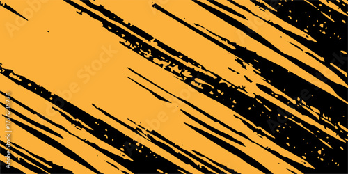 modern.Vibrant Orange Brush Stroke Abstract Texture on Black Background for Creative Design Projects