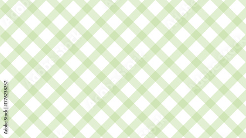 Diagonal green checkered plaid in the white background	