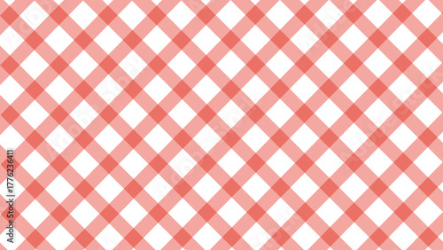 Diagonal red checkered plaid in the white background	