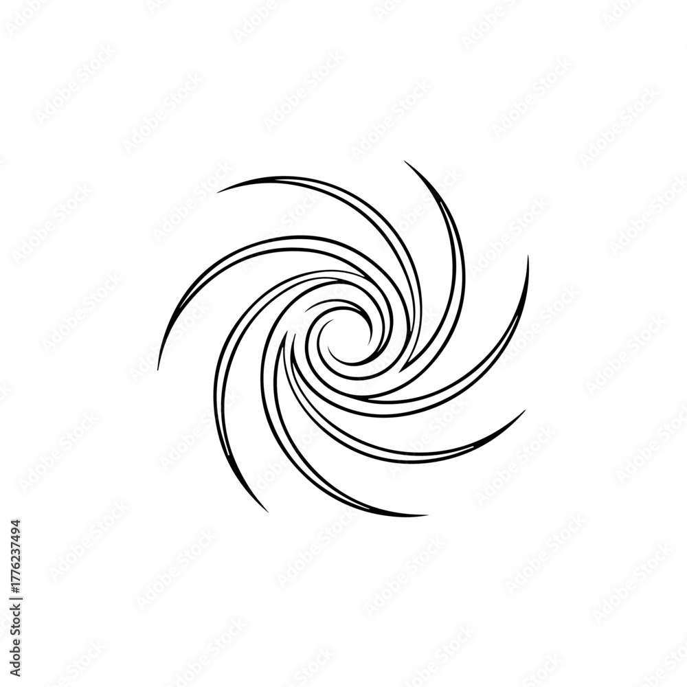 Obraz premium Symmetrical Dynamic Abstract Art with Balanced Flow on White Background