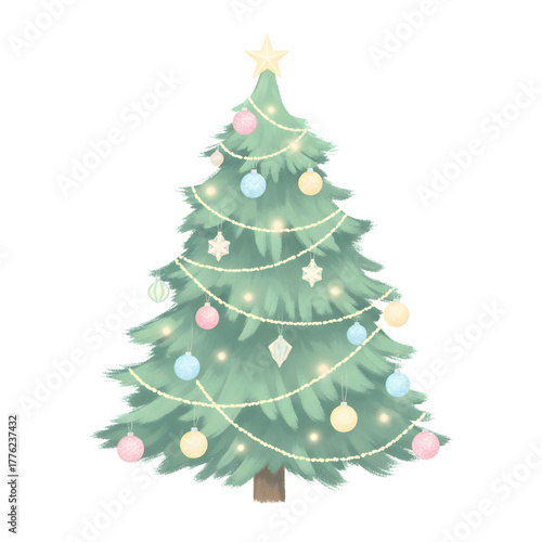 파스텔 톤으로 그린 트리.