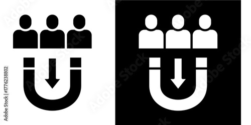 Customer Acquisition  Icon Set White Style Collection