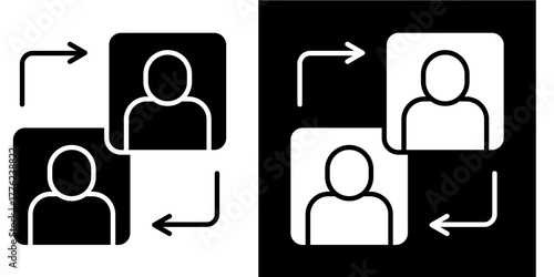 Employee Turnover  Icon Set White Style Collection