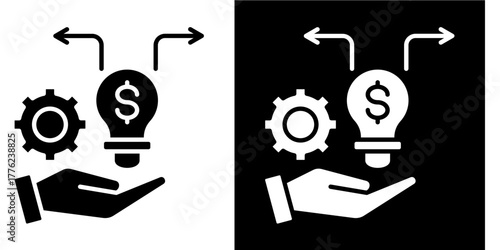 Business Pivot  Icon Set White Style Collection