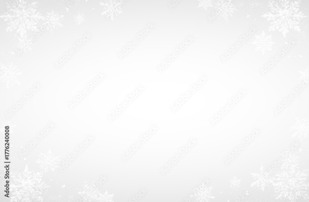 Fototapeta premium Snowflake Winter Gold Border.