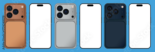 New smartphone design for your advertising, mockup. Vector on a white background.