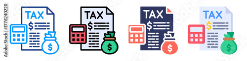 Tax Icon Sheet Multiple Style Collection 