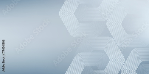 Digital futuristic technology concept with hexagons. Digital hexagonal blue abstract background. Geometric stripe line art design for poster, brochure, cover, banner, website, header. Eps10