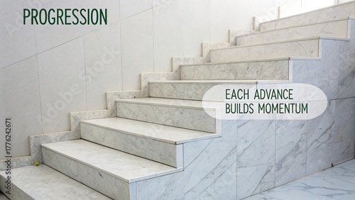 Geometric marble stairs showcasing upward architectural design