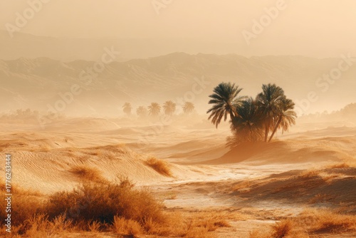 sunset in the desert