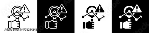 Anomaly Detection Icon Set In Black And White Filled Style Collection