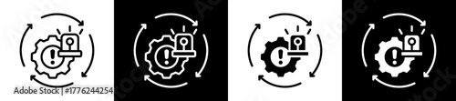 Automated Alerts Icon Set In Black And White Filled Style Collection