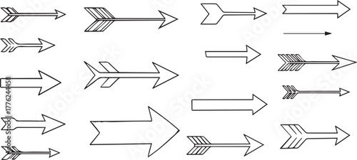 Arrow Collection Set - Hand Drawn Arrows in Vector Format | Directional Signs and Graphic Elements for Infographics and Presentations