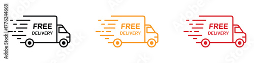 Free delivery truck icon vector. fast shipping and logistics solution symbol. vector illustration.