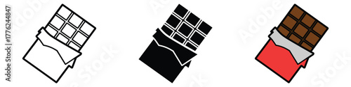 Chocolate bar with wrapper icon vector. cravings and celebration symbol. vector illustration.