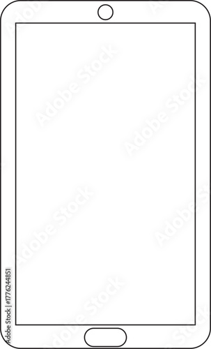 Modern smartphone or tablet blank screen outline for your design