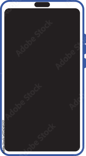 Modern smartphone mockup with blank screen for app display or content