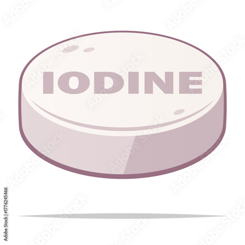 Iodine tablet vector isolated illustration