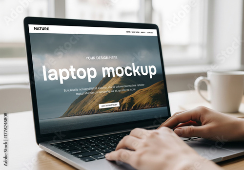 Person using a laptop - mockup