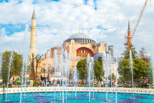 Photography The Hagia Sophia Mosque (formerly the Hagia Sophia Cathedral) on a sunny day