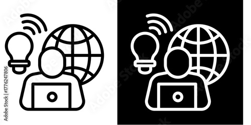 Remote Work Solutions   Icon Set White Style Collection