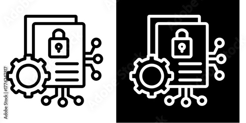 Smart Contract Management   Icon Set White Style Collection