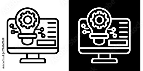 Machine Learning Applications   Icon Set White Style Collection