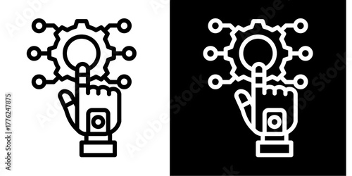 Robotic Process Automation   Icon Set White Style Collection
