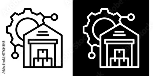 Smart Inventory Tracking   Icon Set White Style Collection