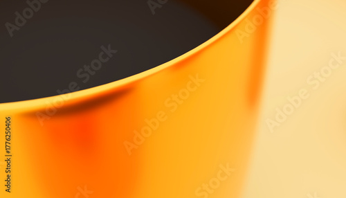 Orange metallic curve creating a modern and abstract design