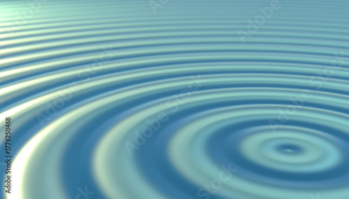 Concentric circles creating a relaxing ripple effect in shades of blue and green