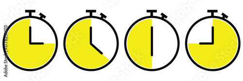 Fast time icon vector simple design, speed time vector icons set isolated on a white background vector illustration. Time fast icon outline drawings. Editable strokes bundle. Speedy stopwatch icon 