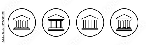 Bank icon vector. Bank sign and symbol, museum, university