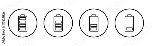 Battery icon vector. battery Charging sign. battery charge level