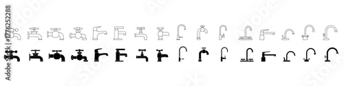 Faucet icon vector set. Crane illustration sign collection. Mixer symbol. water tap logo.