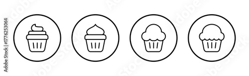 Cup cake icon vector. Cup cake sign and symbol
