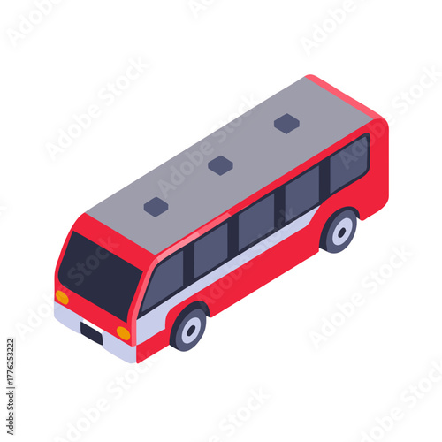 Bus 3D Isometric Icon