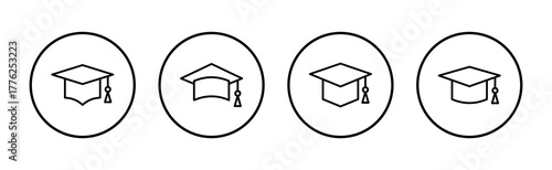 Education icon vector. Graduation cap sign and symbol. Graduate. Students cap