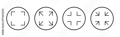 Fullscreen Icon vector. Expand to full screen sign and symbol. Arrows symbol